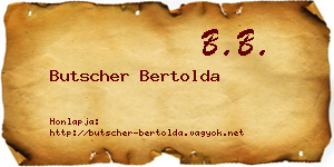 Butscher Bertolda névjegykártya
